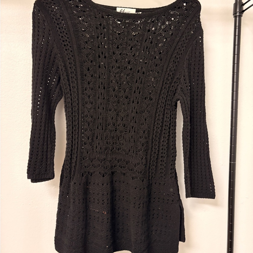 Andrea Jovine Women’s Black Sweater Knit Top Size Medium